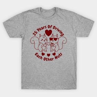 25th Anniversary Funny Squirrel Couple T-Shirt